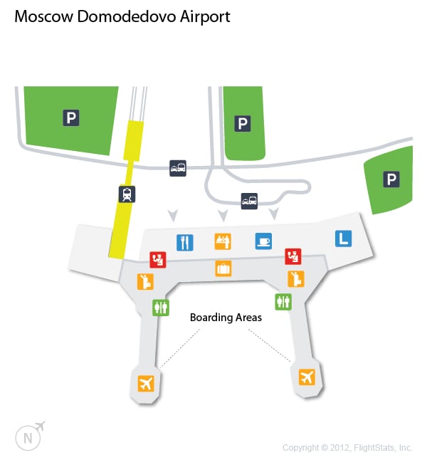 多莫杰多沃机场和航站楼地图(DME)
